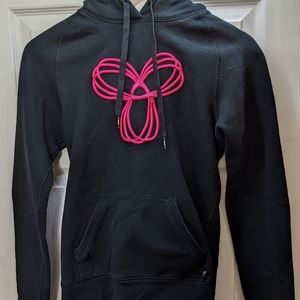 TNA hoodie, black with pink logo, size small